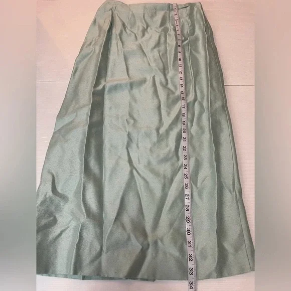 VTG Watters & Watters Jacket MIDI Skirt Suit Set Mint Green Size 8 - 12 - Picture 9 of 13